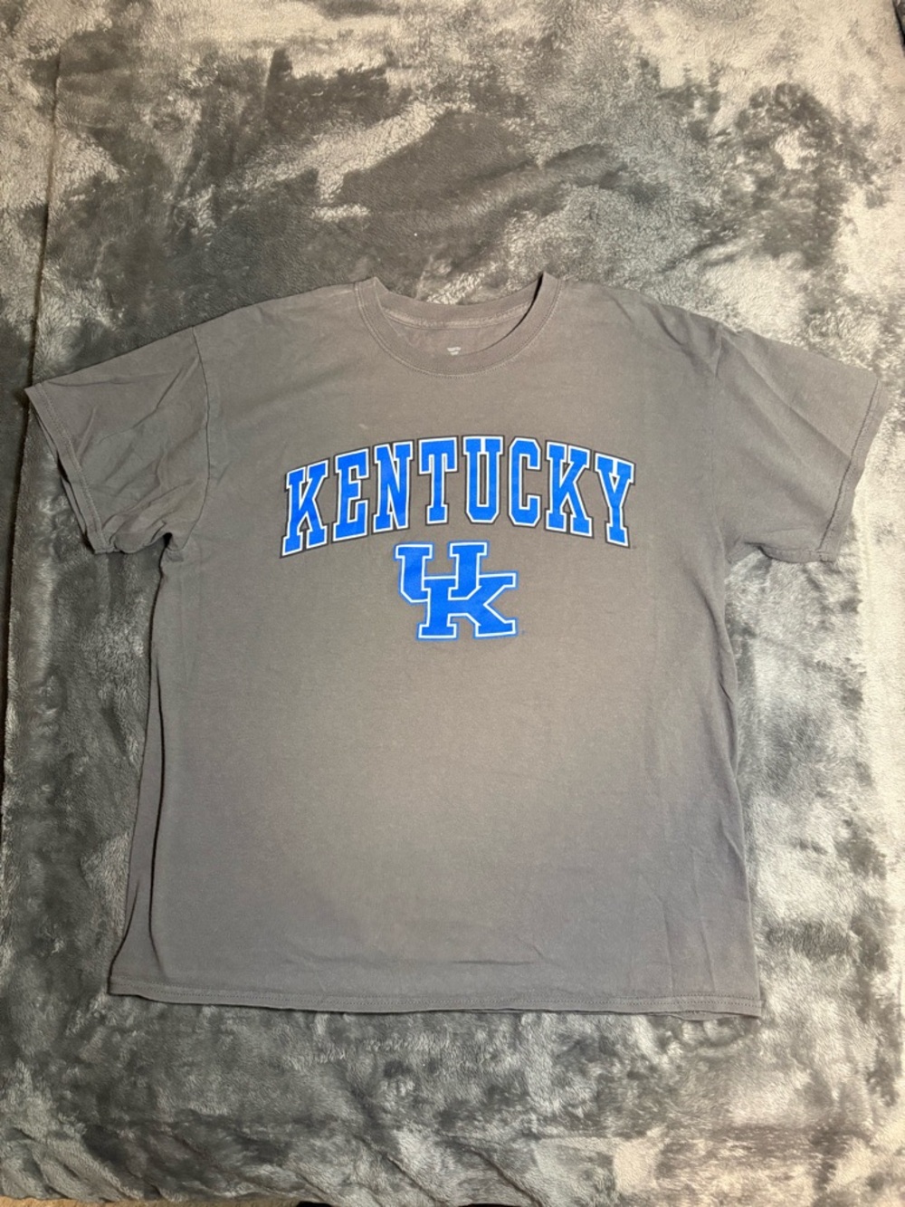 University of Kentucky Fanatics Gray T-Shirt with Bold Blue Collegiate Graphic